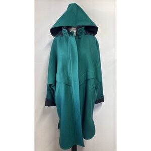 Herman Kay Women’s Long Coat Size Small Wool Blend~ Green & Blue